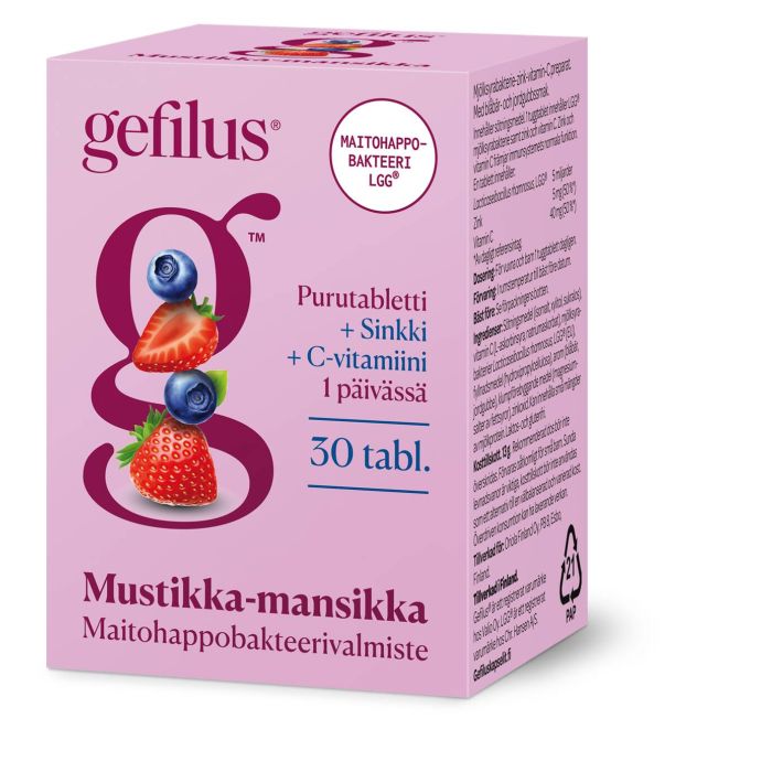 Gefilus C+Sinkki mustikka-mansikka 30 kpl kuva 2