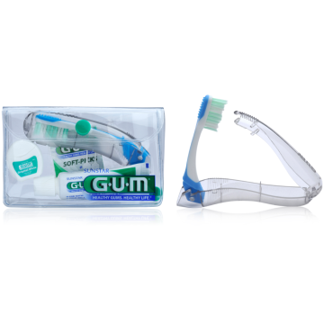 GUM ORIGINAL WHITE TRAVEL KIT HARJA,TAHNA,LANKA,SOFT PICKS 1 KPL