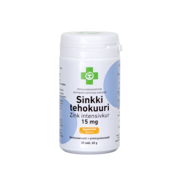 Apteekki Sinkki Tehokuuri 15 mg 30 tabl