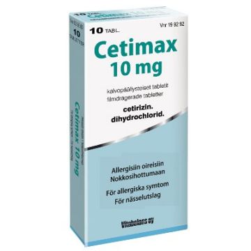 CETIMAX 10 mg tabl, kalvopääll 10 fol