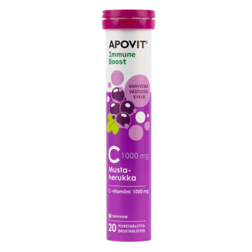 Apovit Immune Boost C-vit. mustaherukka poretabletti 20 tabl