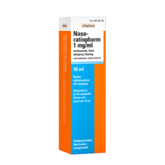 NASO-RATIOPHARM 1 mg/ml nenäsumute, liuos 10 ml