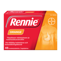 RENNIE ORANGE imeskelytabletti 48 fol