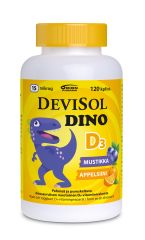 DEVISOL DINO MUSTIKKA APPELSIINI 15 MIKROG 120 KPL