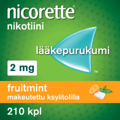 NICORETTE FRUITMINT 2 mg lääkepurukumi 210 fol
